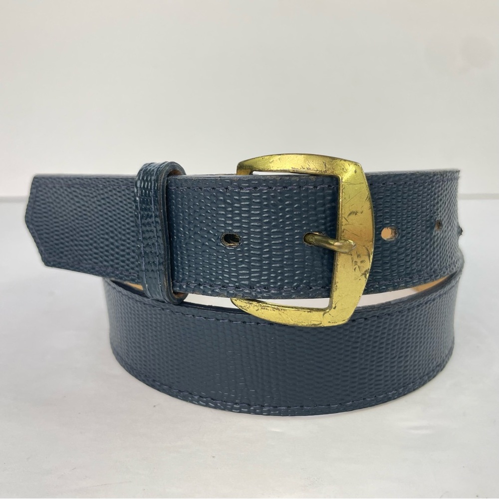 Vintage Navy Blue Snakeskin Texture‎ Belt